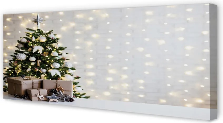 Obraz drukowany na płótnie Choinki, Prezenty i Dekoracje