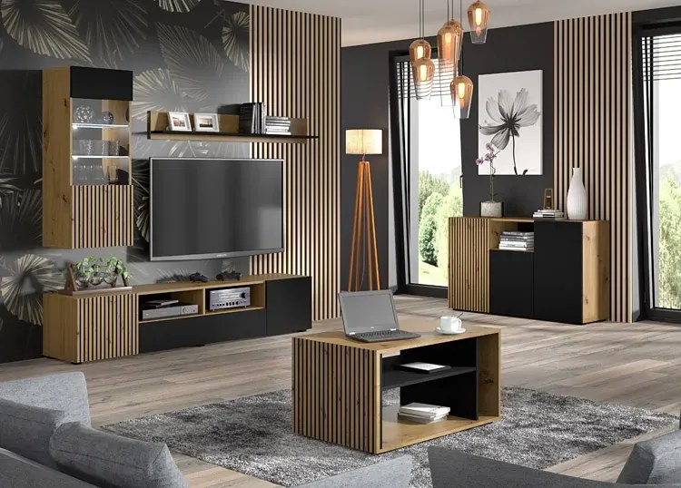 Komoda z lamelowym frontem - Aldo 5X