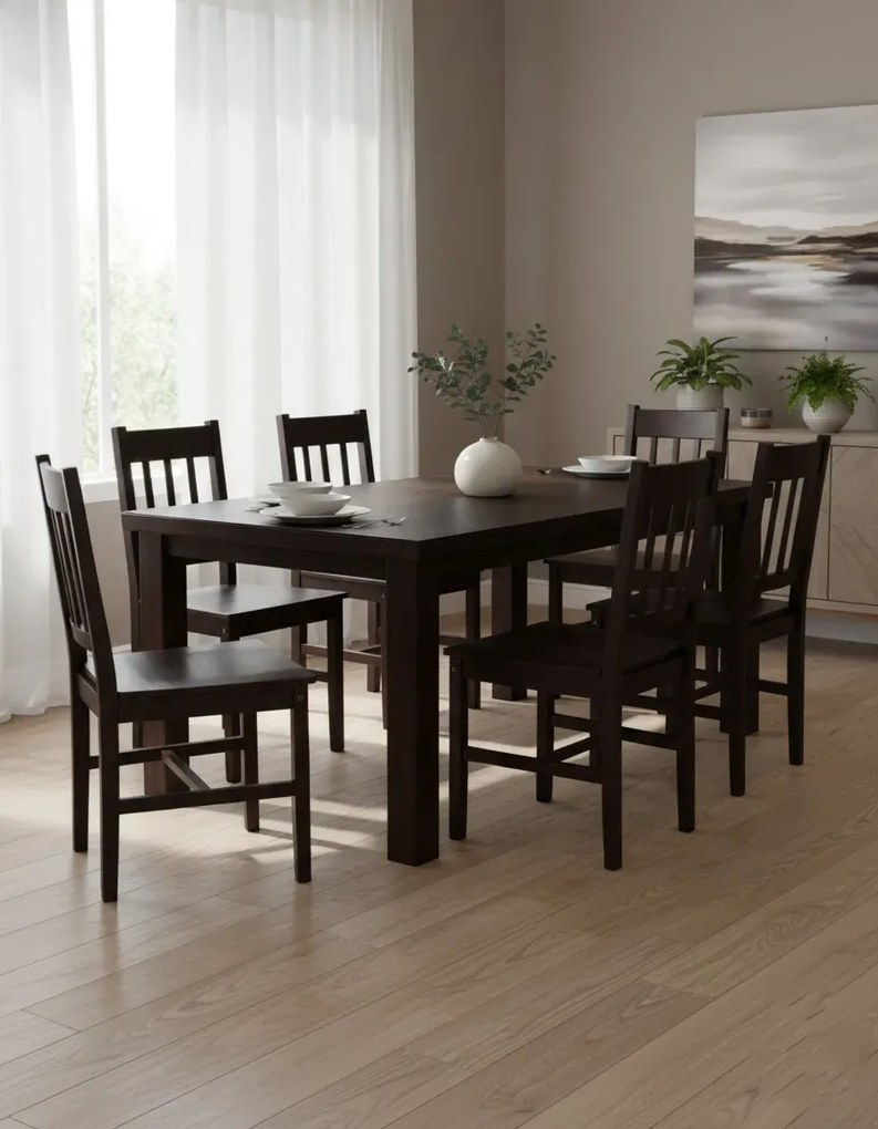 Komplet 6 Krzeseł Drewnianych Wenge L6-M61