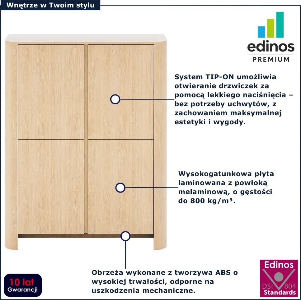 Duża komoda z półkami dąb vicenza E4-H29