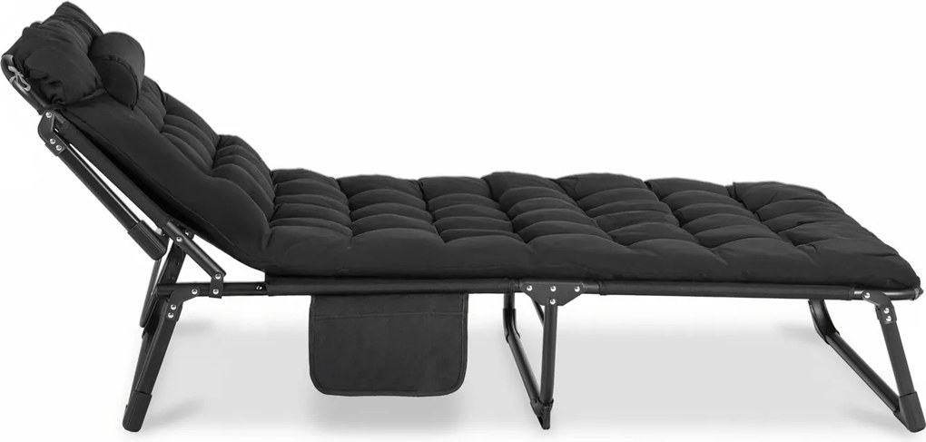 Leżak Ogrodowy SATURN 190x73 cm Czarny