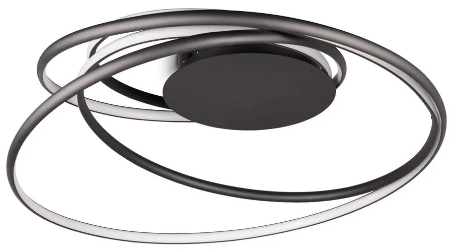 Czarna lampa sufitowa LED z metalowym kloszem Nala – Trio Select