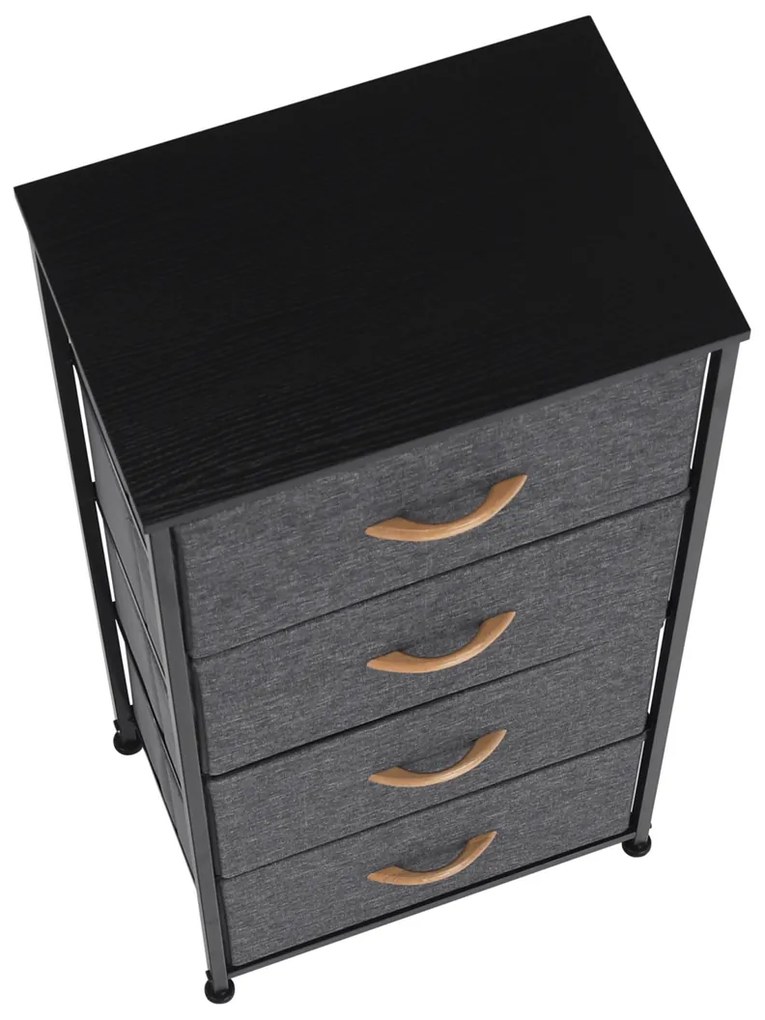 Komoda z szufladami z tkaniny PALMERA, czarny