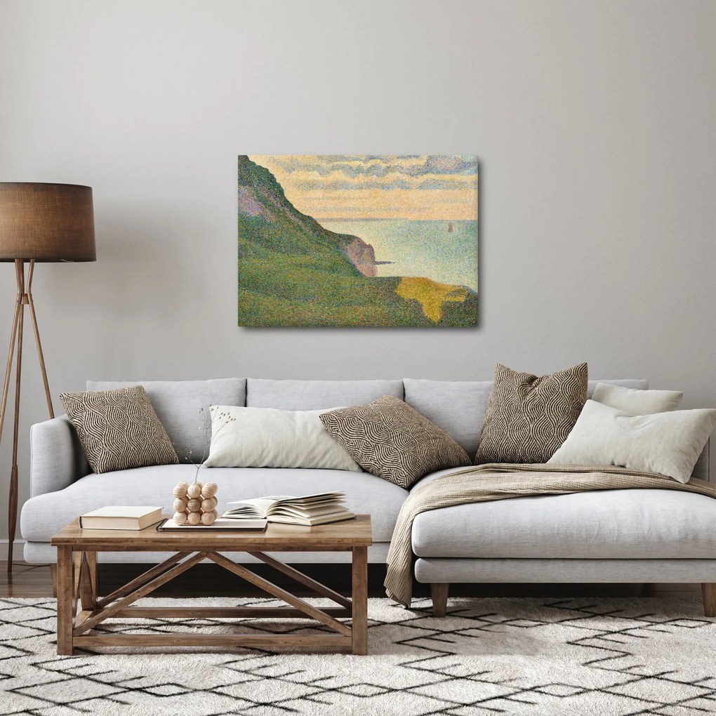 Obraz - Georges Seurat, Seascape at Port-en-Bessin, Normandy, reprodukcje (70x50 cm)