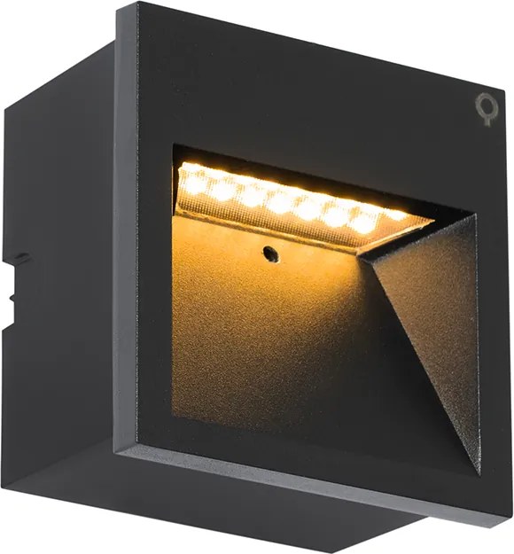 Nowoczesna lampa ścienna czarna z wbudowanym LED - Gem 2