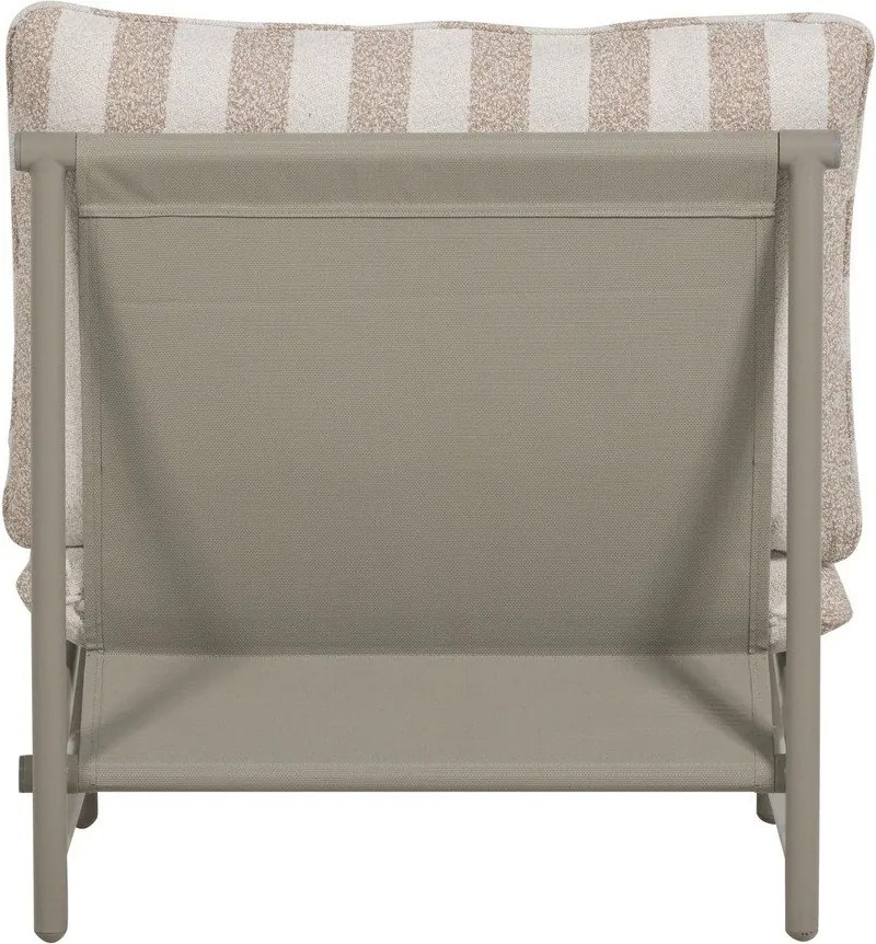 Beżowy metalowo-tapicerowany fotel ogrodowy Elvo – WOOOD