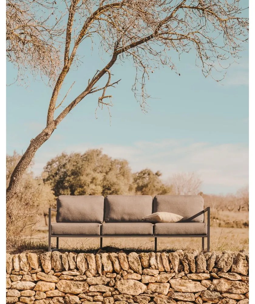 Ciemnoszara aluminiowa sofa ogrodowa Comova – Kave Home