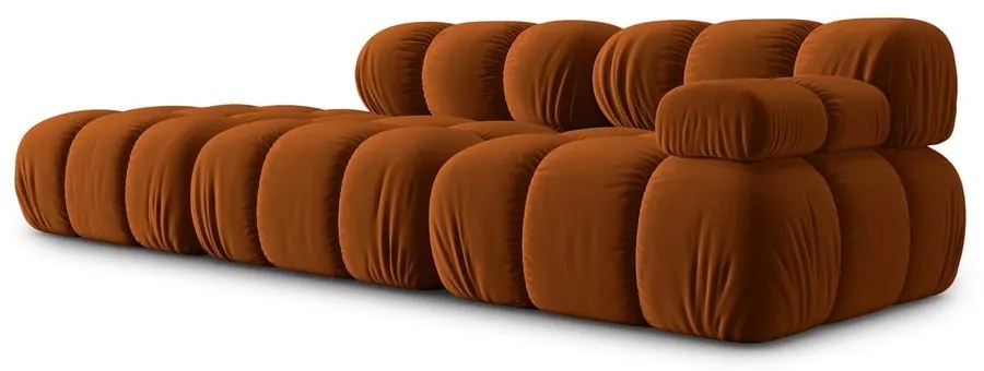 Pomarańczowa aksamitna sofa 282 cm Bellis – Micadoni Home