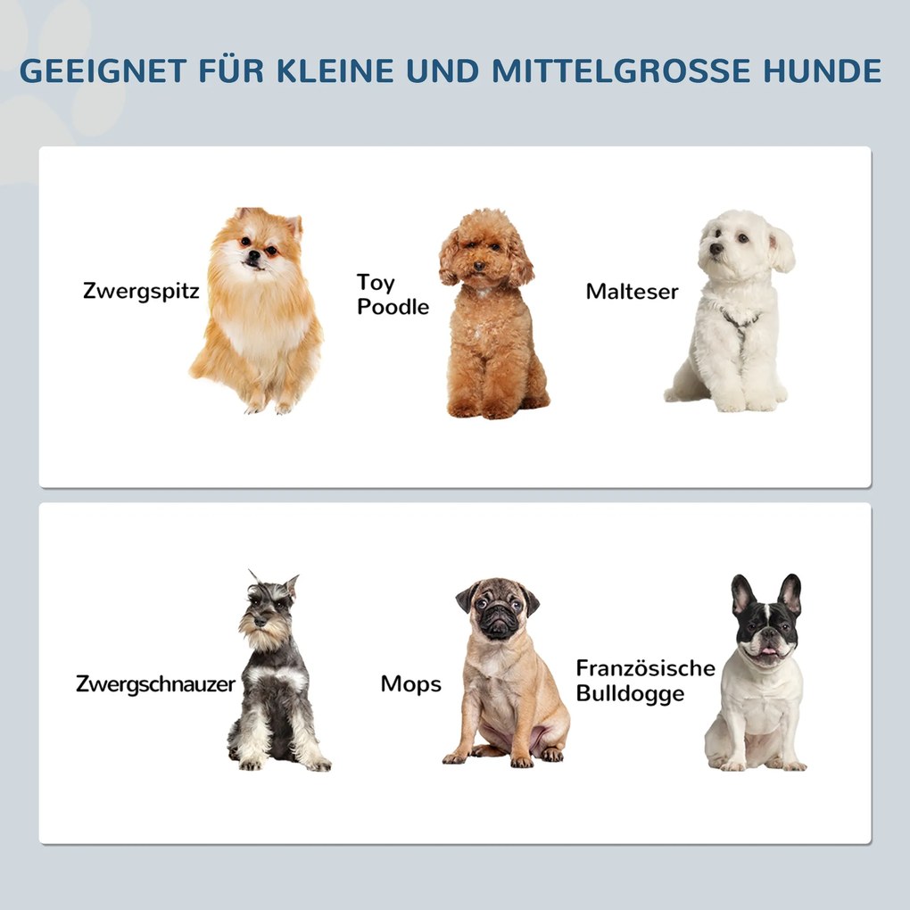 PawHut Stacja żywieniowa dla psów, antypoślizgowa, 44x24x15cm, Szara, 0,9L na miskę