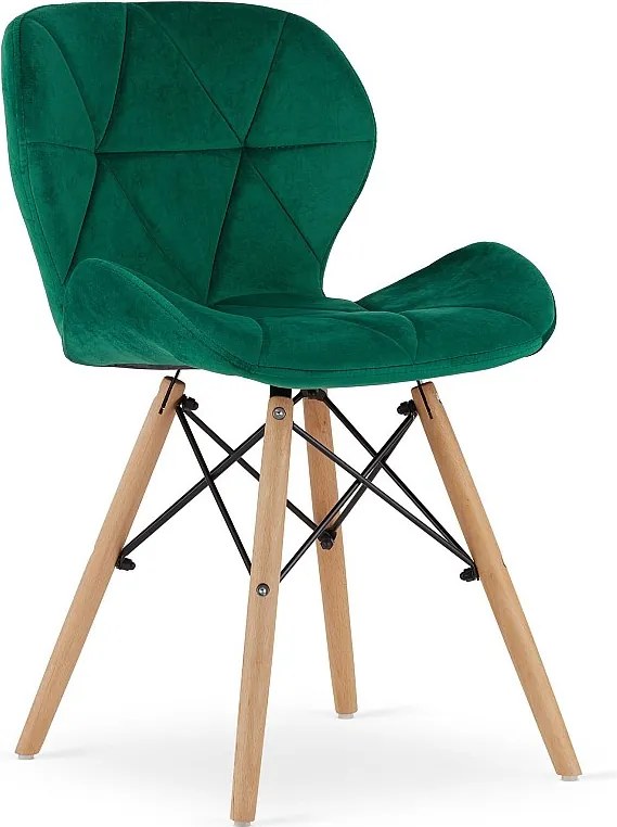 Krzesło Valora WAKO Velvet w kolorze zielonym, nowoczesny design do salonu