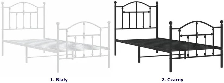 Białe metalowe łóżko industrialne 90x200 cm R5-E48