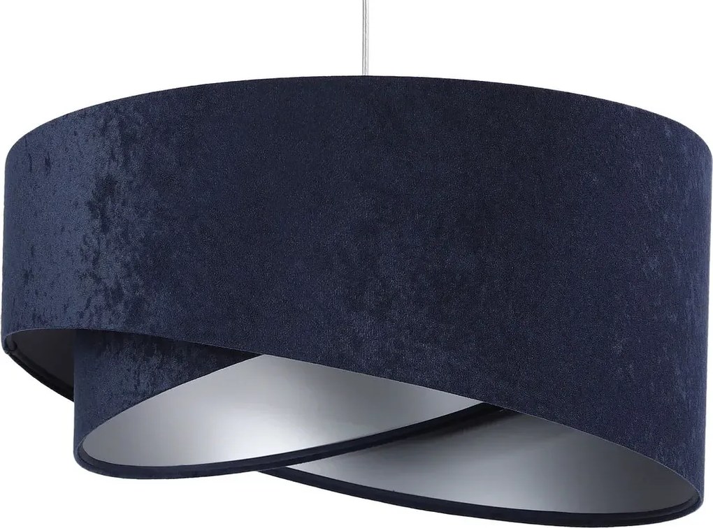 Granatowo-srebrna asymetryczna lampa wisząca - 3X EX985 P7-E25