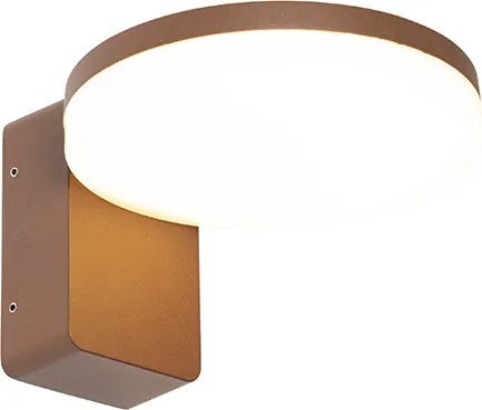 Nowoczesna lampa ścienna zewnętrzna brązowa rdza z wbudowanym LED IP54 - Esmee