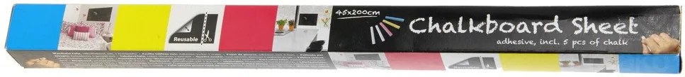 Tablica kredowa samoprzylepna - tablica kredowa dla dzieci + 5 x kreda w komplecie, 45 x 200 cm