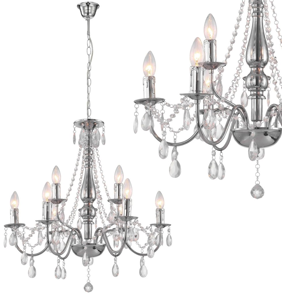 LAMPA SUFITOWA WISZĄCA EBT016-9CP CHROM