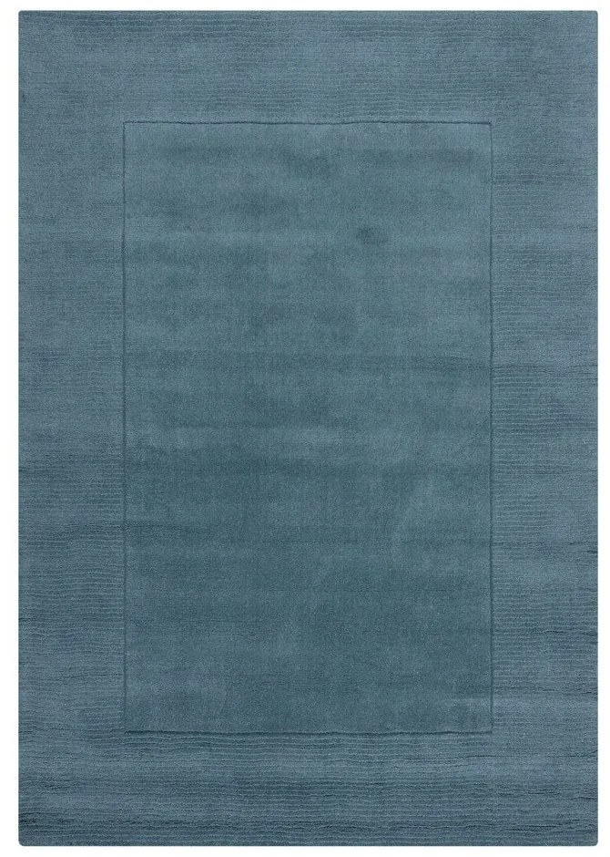 Niebieski wełniany dywan tkany ręcznie 160x230 cm Textured Wool Border – Flair Rugs