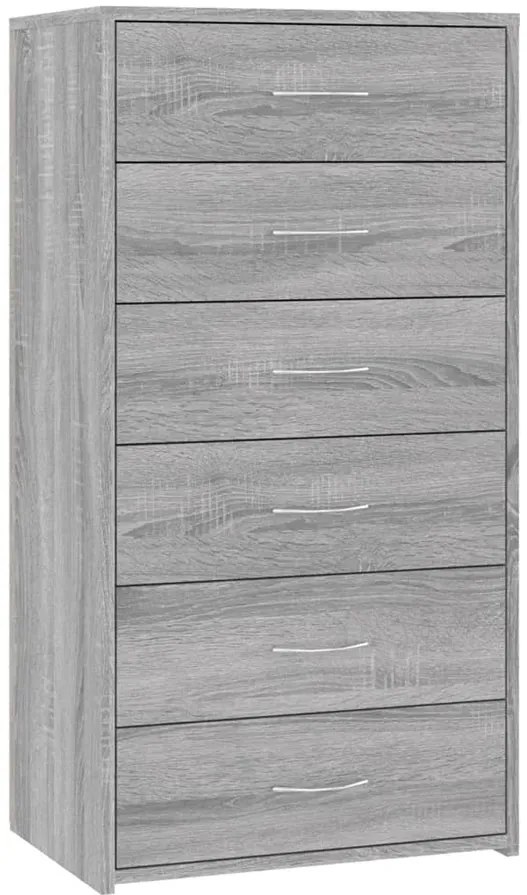 Praktyczna komoda na ubrania do sypialni szary dąb sonoma P2-G49