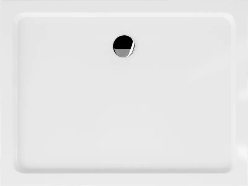 Mexen Flat brodzik prostokątny slim 90 x 80 cm, biały, syfon chrom - 40108090