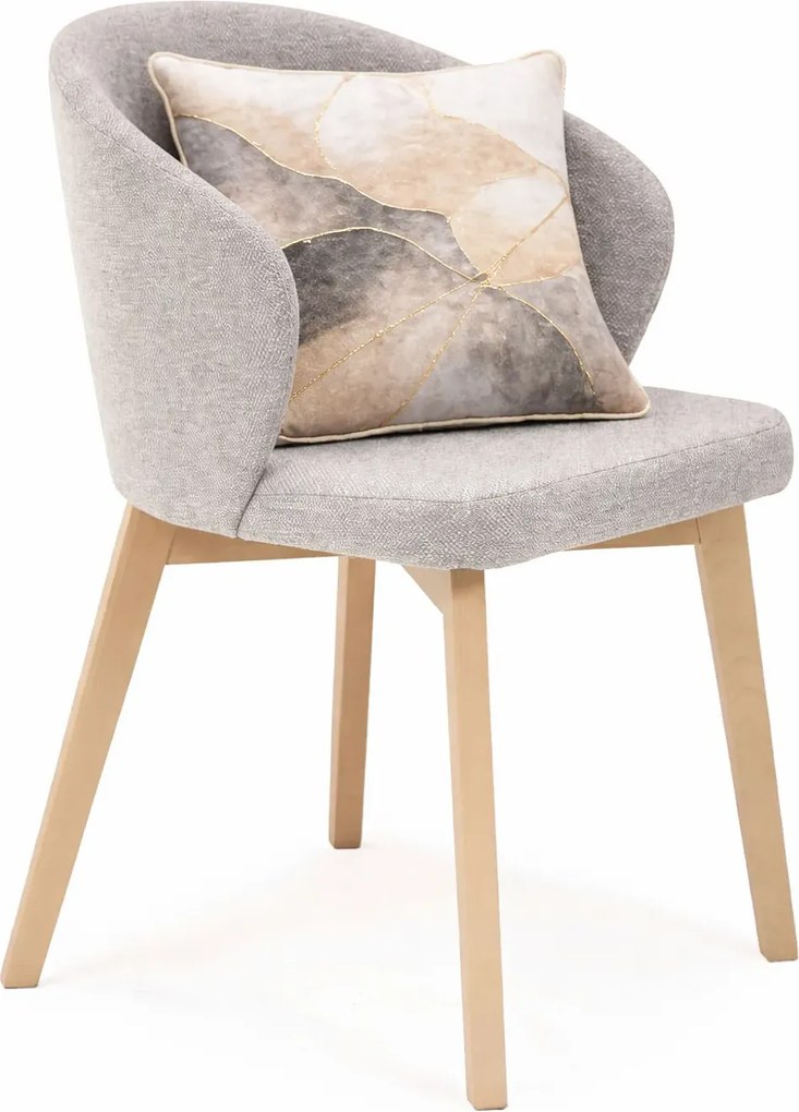 Nowoczesne popielate krzesło tapicerowane N7-S36