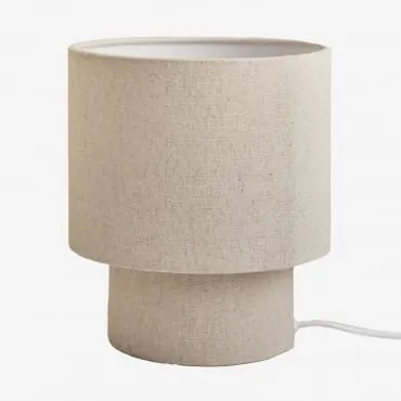 Lampa Stołowa Gioura Z Lnu I Żelaza Nature & ↑20 Cm - Sklum