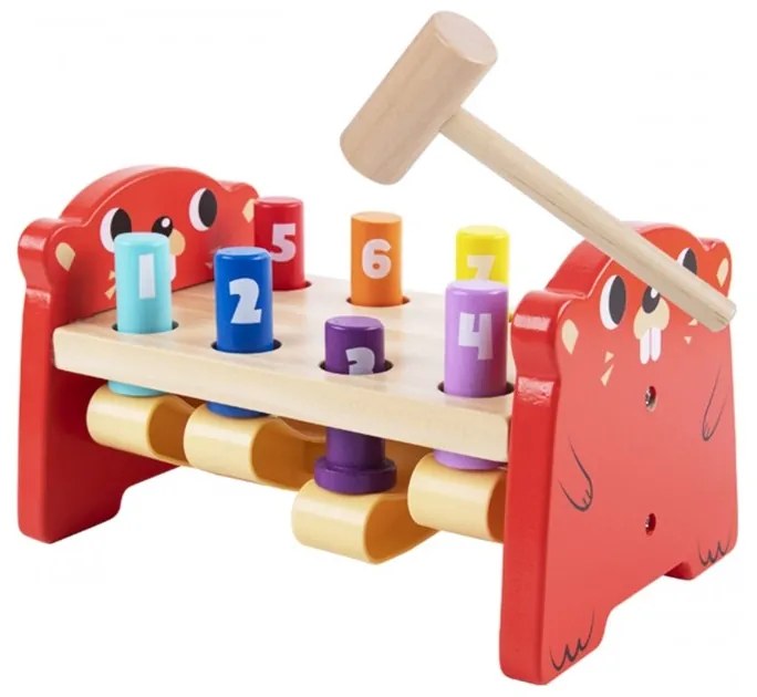 Tooky toy wbijak przebijak drewniany kolorowy