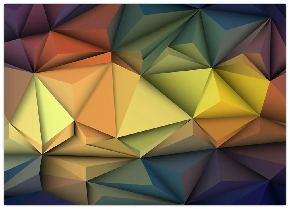 Obraz na szkle - Wielokątna abstrakcja 3D (70x50 cm)