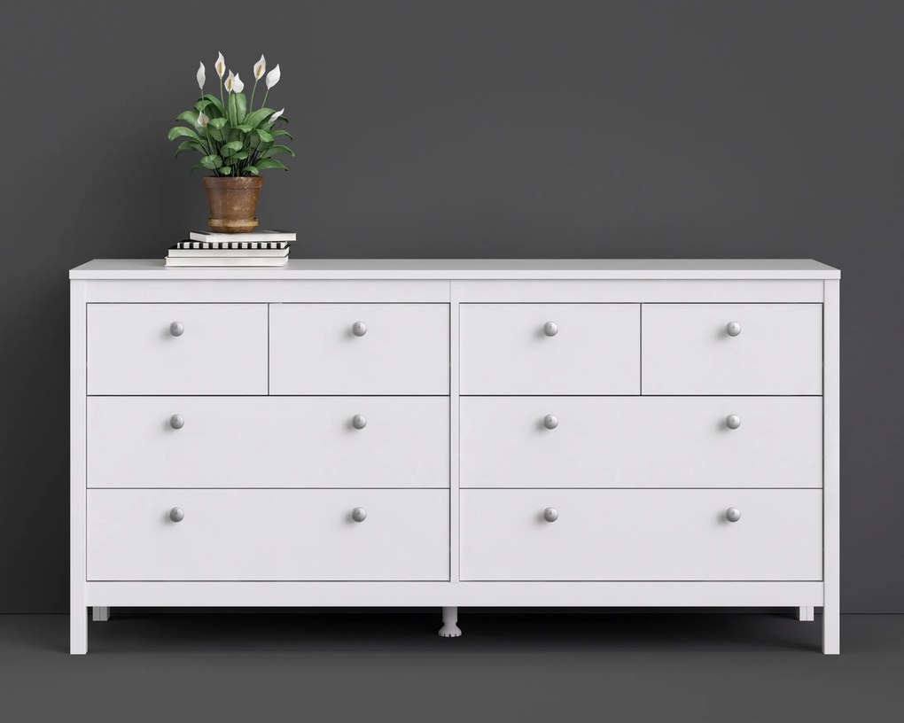 Elegancka komoda pokojowa z szufladami Madrid 4+4 biały mat