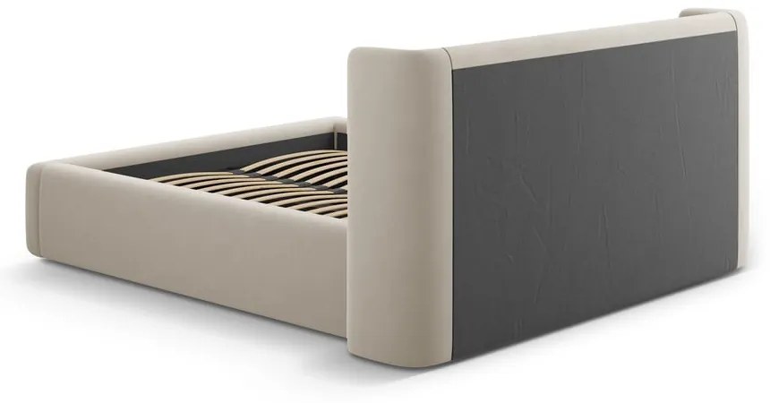 Beżowe tapicerowane łóżko dwuosobowe ze schowkiem ze stelażem 140x200 cm Jason – Windsor &amp; Co Sofas
