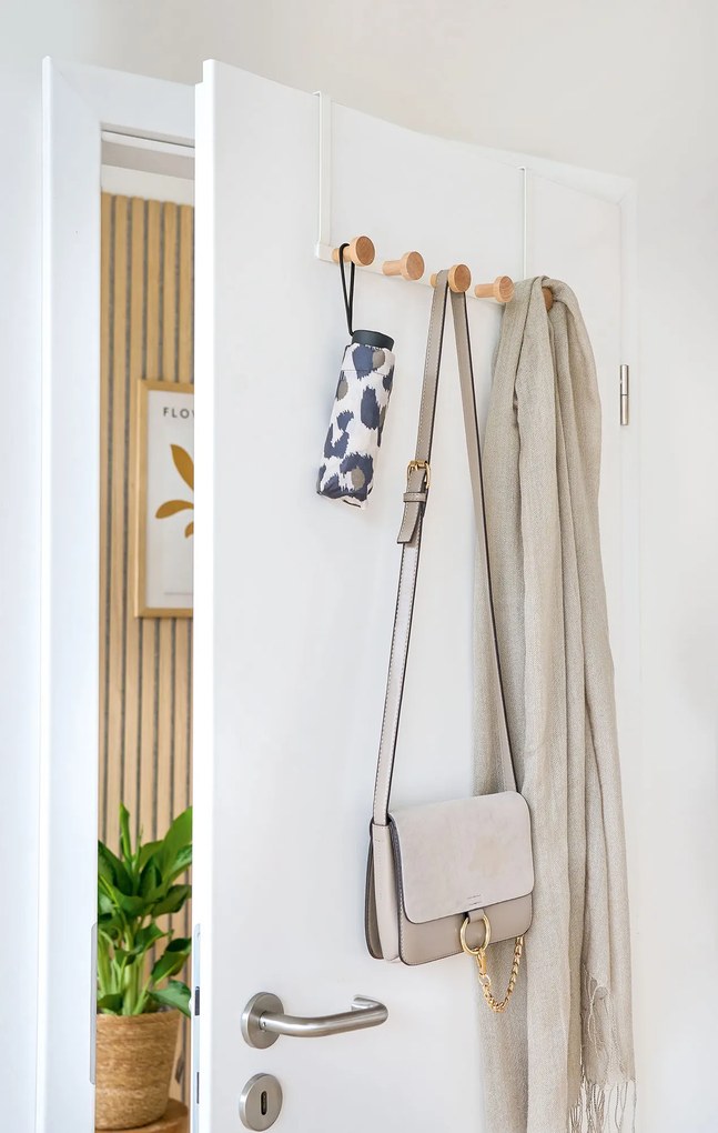 Metalowy wieszak na drzwi, 5 haczyków