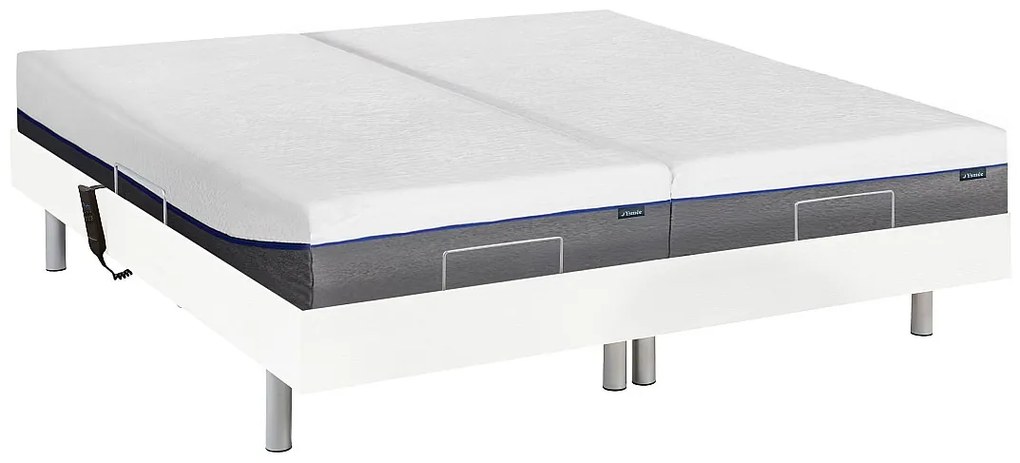 Komplet relaksacyjny całość z płytek+pamięć kształtu ciała HESIODE III marki YSMÉE - silniki OKIN - biały - 2 x 70 x 190 cm