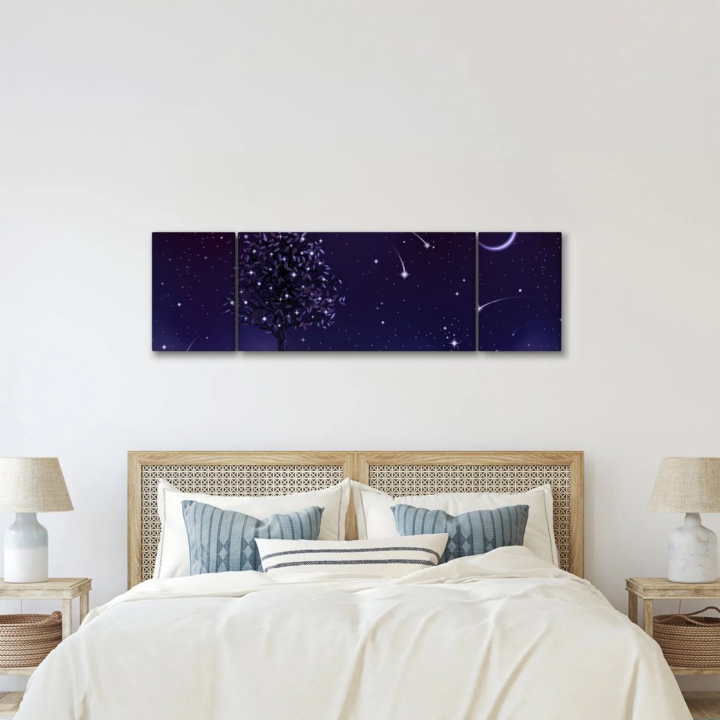 Obraz - Noc uchwycona przez ilustrację (170x50 cm)