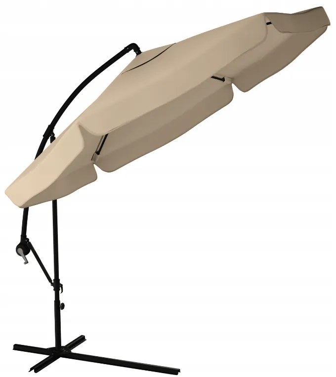 Składany parasol ogrodowy LEVI 300 cm, beżowo-brązowy + darmowe opakowanie