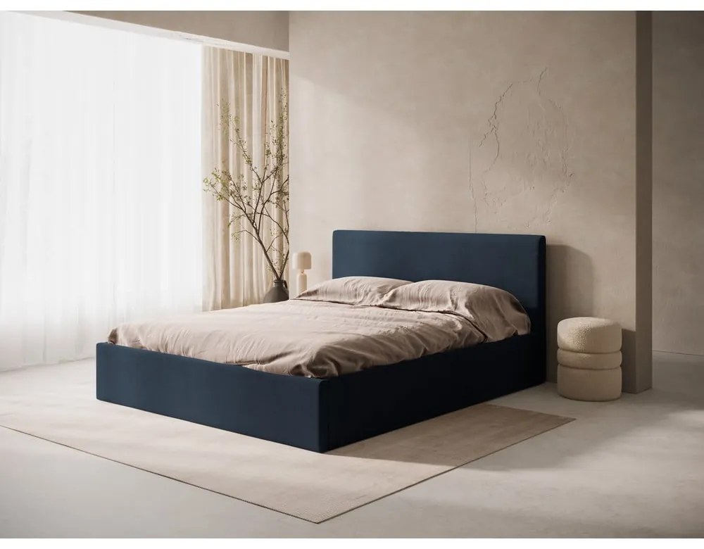 Ciemnoniebieski tapicerowany zagłówek 150,5x100 cm Remo – Micadoni