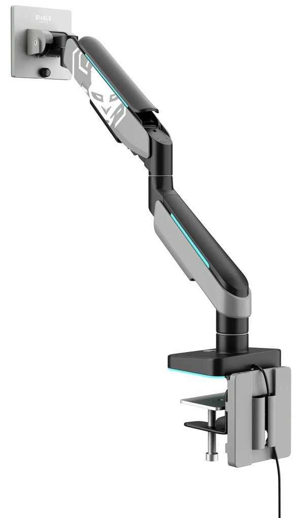 Uchwyt na monitor 49 cali, szaro-czarny LED RGB X-ARM