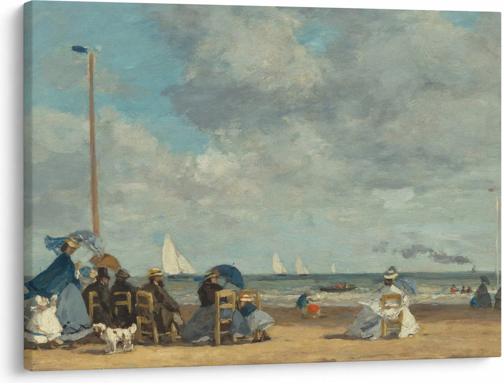 Obraz - Eugène Boudin, Beach at Trouville, reprodukcje (70x50 cm)