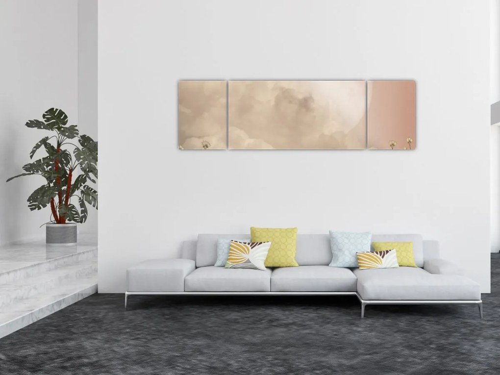 Obraz - Różowa pełnia księżyca (170x50 cm)