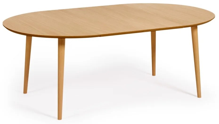 Rozkładany stół w dekorze dębu ø 120 cm Oqui – Kave Home