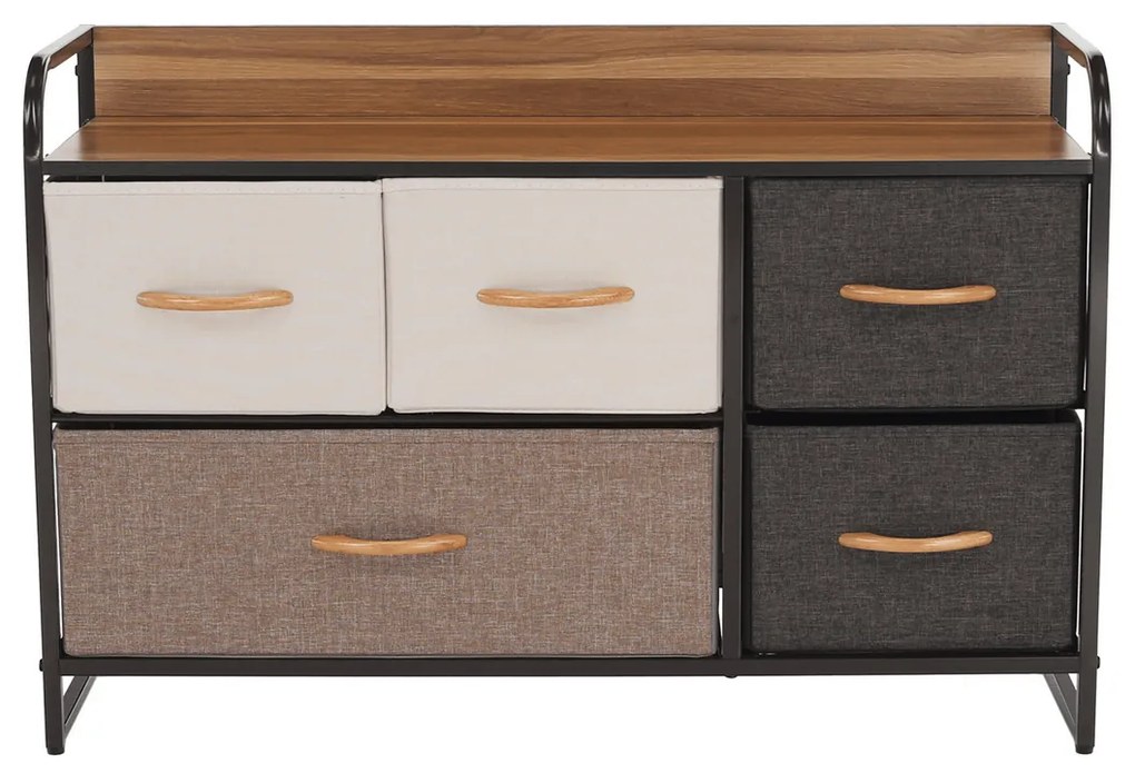Komoda z szufladami z tkaniny HAZEL TYP 4, brązowy, S