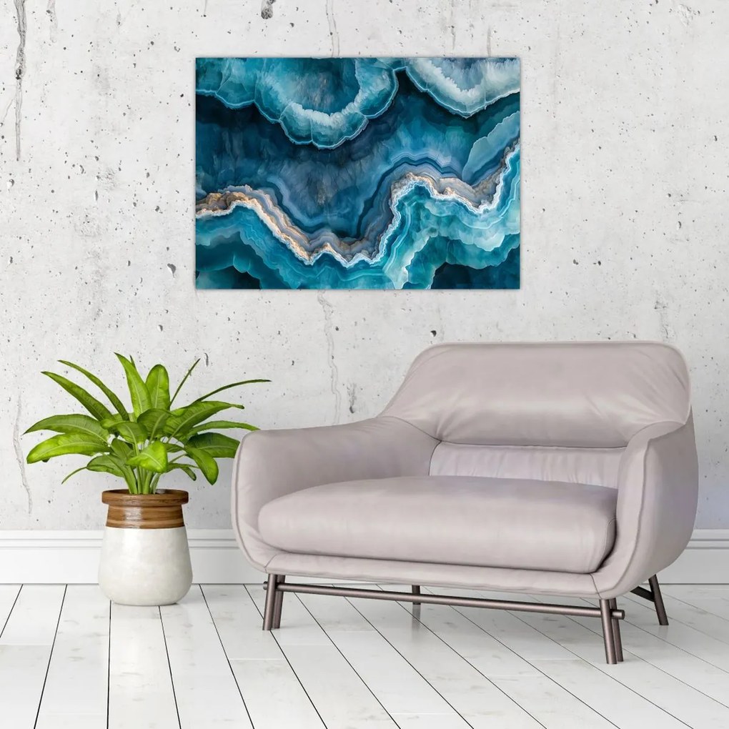Obraz na szkle - Detal akwamarynu (70x50 cm)