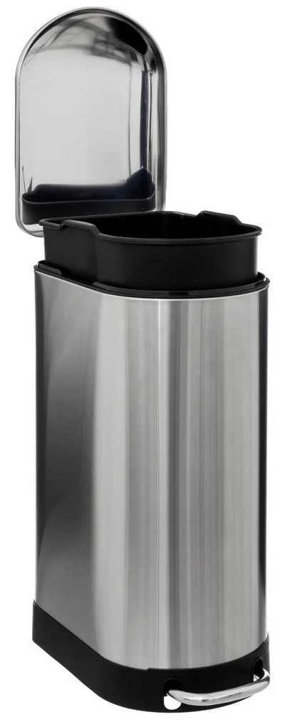 Wąski kosz na śmieci Ariane, ze stali nierdzewnej, z pedałem, 30 l