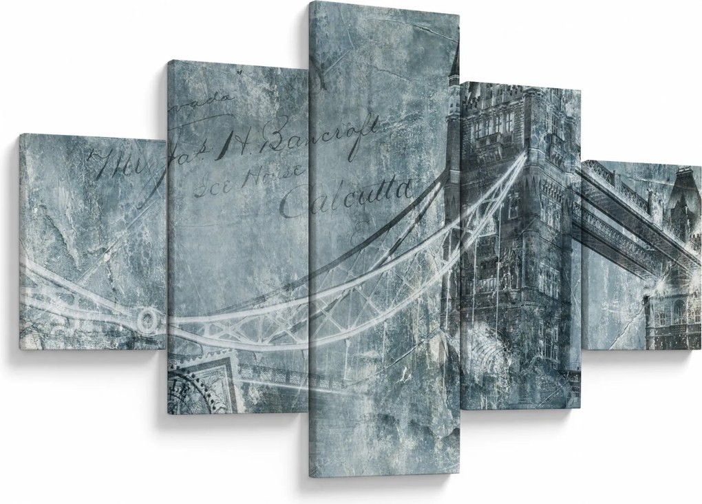 Obraz - Tower Bridge w chłodnych odcieniach (125x70 cm)