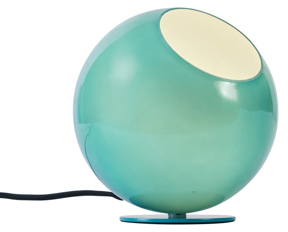 Retro lampa stołowa niebieska ze szkła - Mabel Retro Oswietlenie wewnetrzne