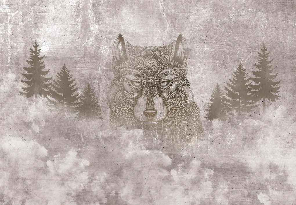 Fototapeta - Wilk z mandali (196x136 cm)