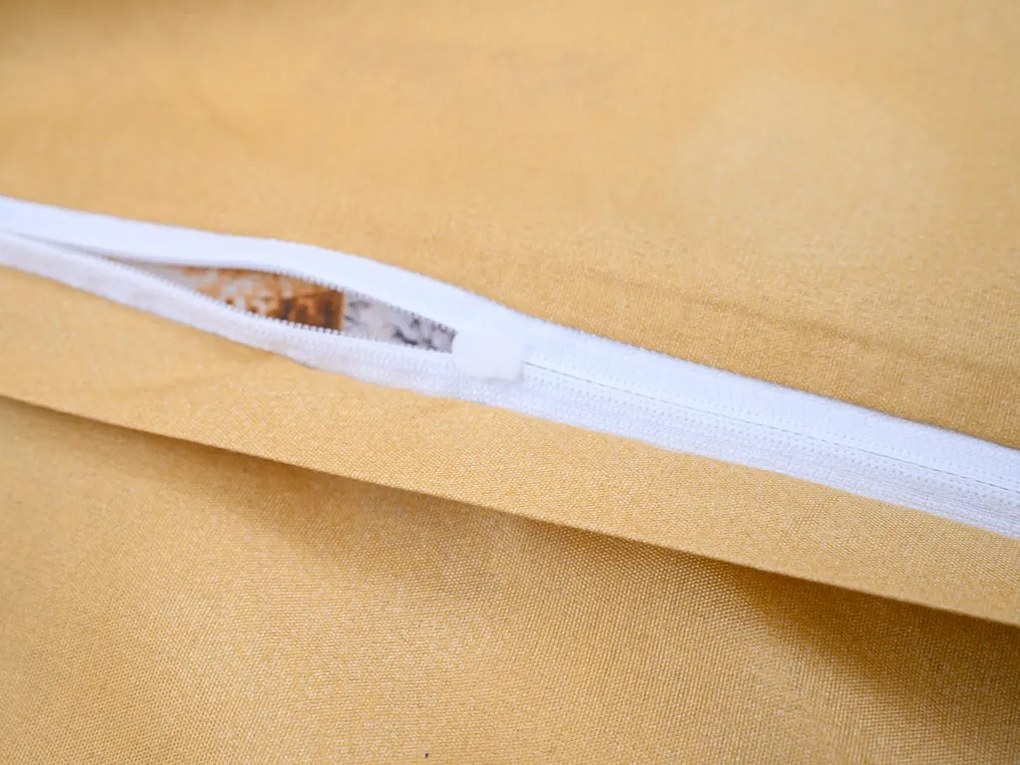 PrzytulneMieszkanie.pl PrzytulneMieszkanie.pl Pościel z mikrofibry TREES AND ORNAMENT żółta Rozmiar pościeli: 2 szt 70 x 90 cm | 200 x 220 cm