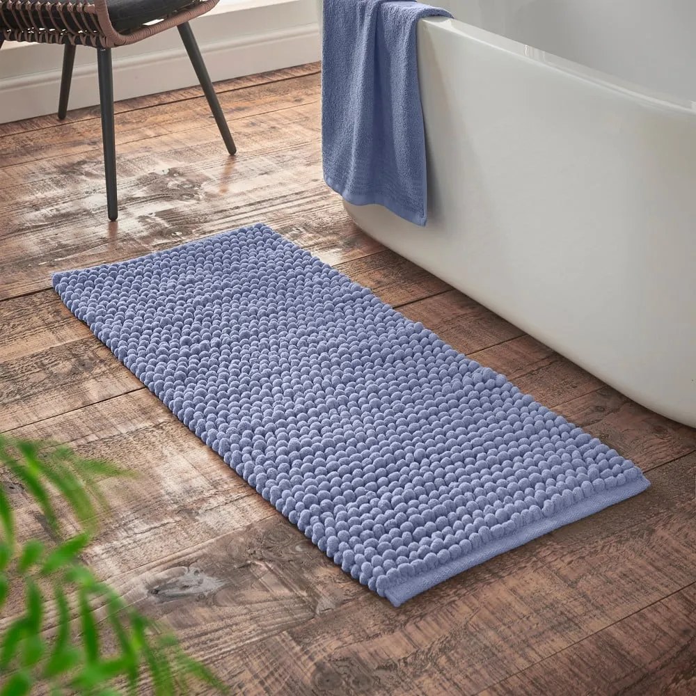 Niebieski dywanik łazienkowy 50x120 cm Aspen Bobble – Bianca