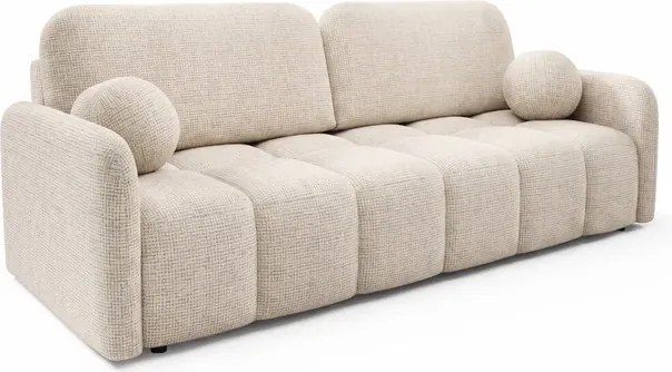 Sofa ZEN Rozkładana Dwuosobowa Beżowa Szenil Japandi