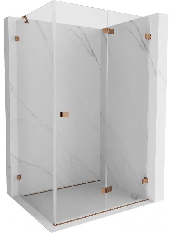 Mexen Lunar-F kabina prysznicowa składana prawa 90 x 80 cm, transparent, różowe złoto- 836-090-080-60-00-P