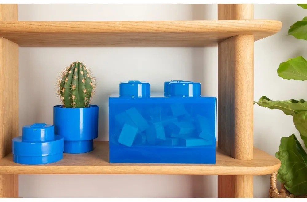 Niebieski plastikowy pojemnik dziecięcy 25x25x18 cm – LEGO®