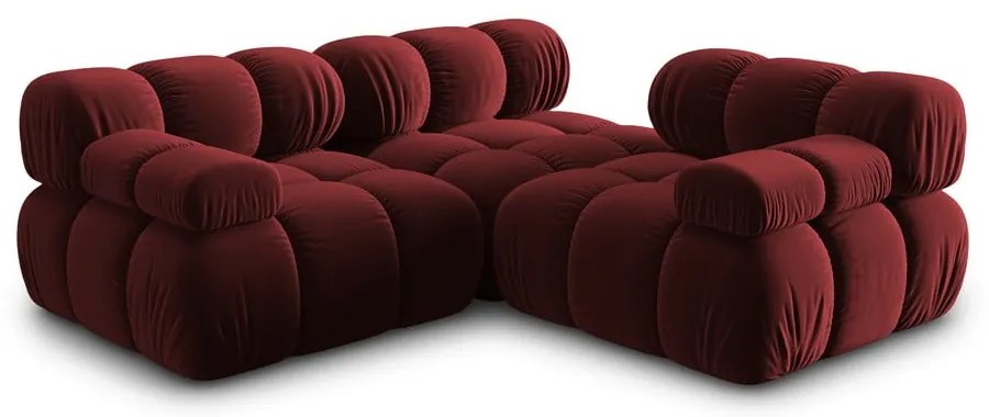 Czerwona aksamitna sofa 282 cm Bellis – Micadoni Home