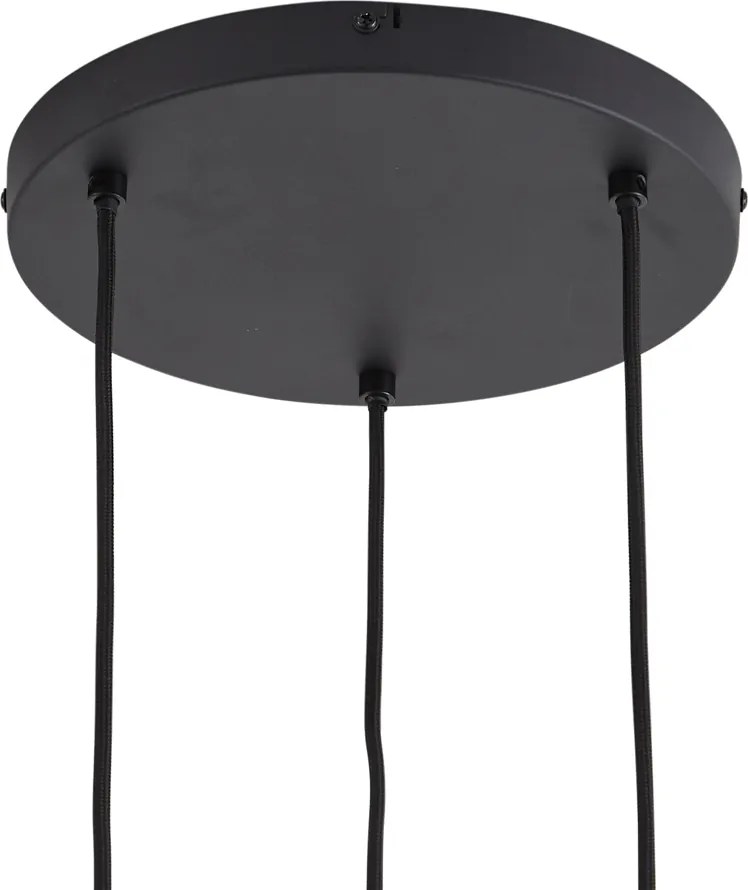 Smart hanglamp zwart met smoke glas 3-lichts incl. Wifi A60 - Ana